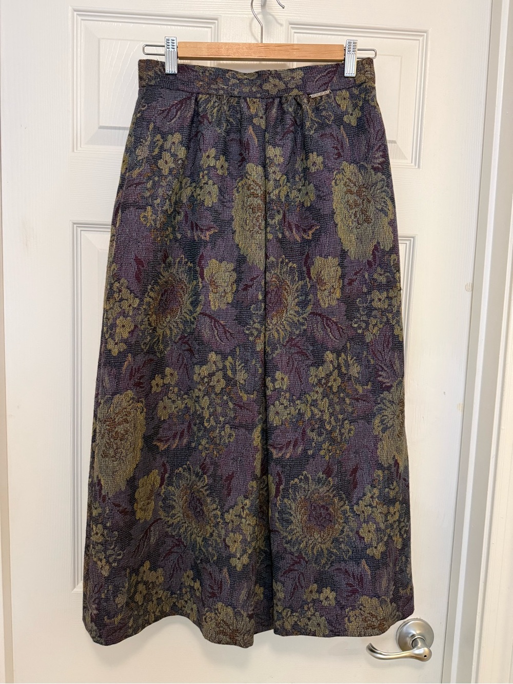 Like New Vintage Geiger Pleated Floral Wool Maxi Skirt
